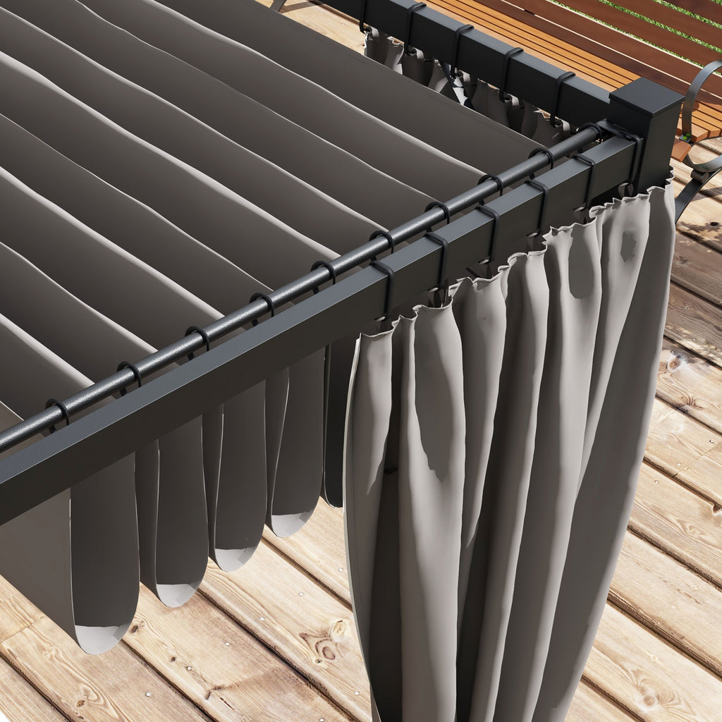 Outsunny 3 X 3 m Pergola With Retractable Roof And Curtains outsunny-3-x-3-m-pergola-with-retractable-roof-and-curtains