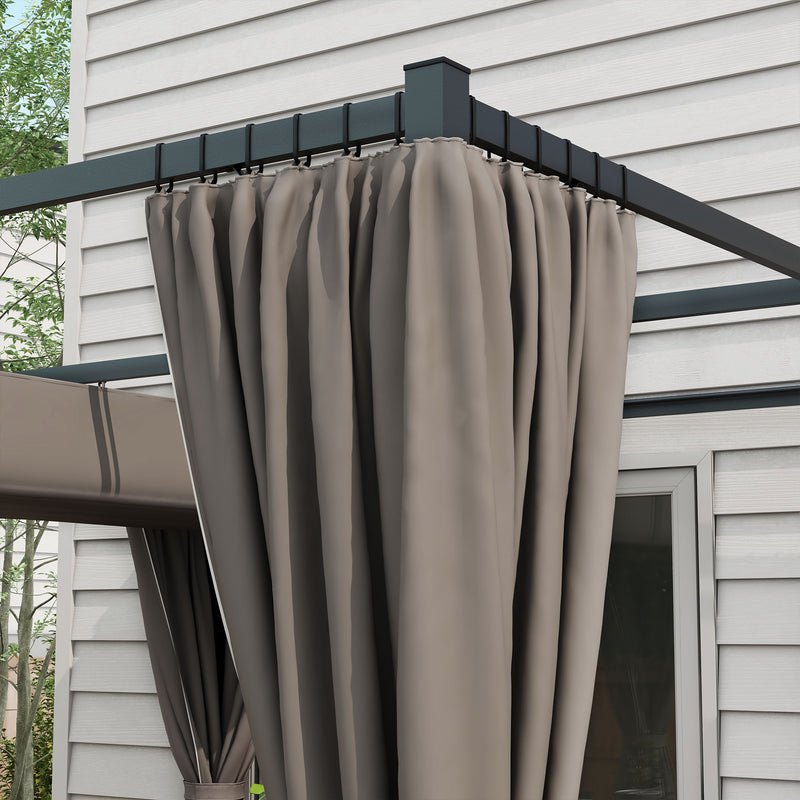 Outsunny 3 X 3(m) Pergola With Retractable Roof And Curtains