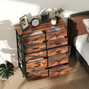 HOMCOM Fabric Chest of Drawers, 8 Drawer Dresser for Bedroom