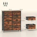 HOMCOM Fabric Chest of Drawers, 8 Drawer Dresser for Bedroom