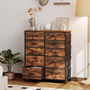 HOMCOM Fabric Chest of Drawers, 8 Drawer Dresser for Bedroom