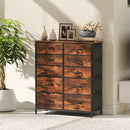 HOMCOM Fabric Chest of Drawers, 8 Drawer Dresser for Bedroom