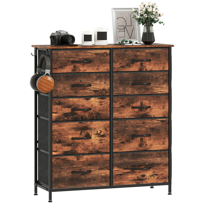 HOMCOM Fabric Chest of Drawers, 8 Drawer Dresser for Bedroom