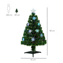 HOMCOM 3FT Green Fibre Optic Christmas Tree