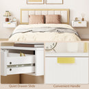 HOMCOM Floating Nightstands Set Of 2 Bedside Tables W/ Wave Drawer White