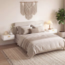 HOMCOM Floating Nightstands Set Of 2 Bedside Tables W/ Wave Drawer White