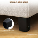 HOMCOM Small Ottoman with Side Pocket Living Room, Beige