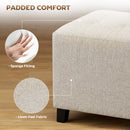 HOMCOM Small Ottoman with Side Pocket Living Room, Beige