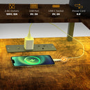 HOMCOM L Shaped Gaming Desk w/ LED Lights and Power Outlets for Small Space