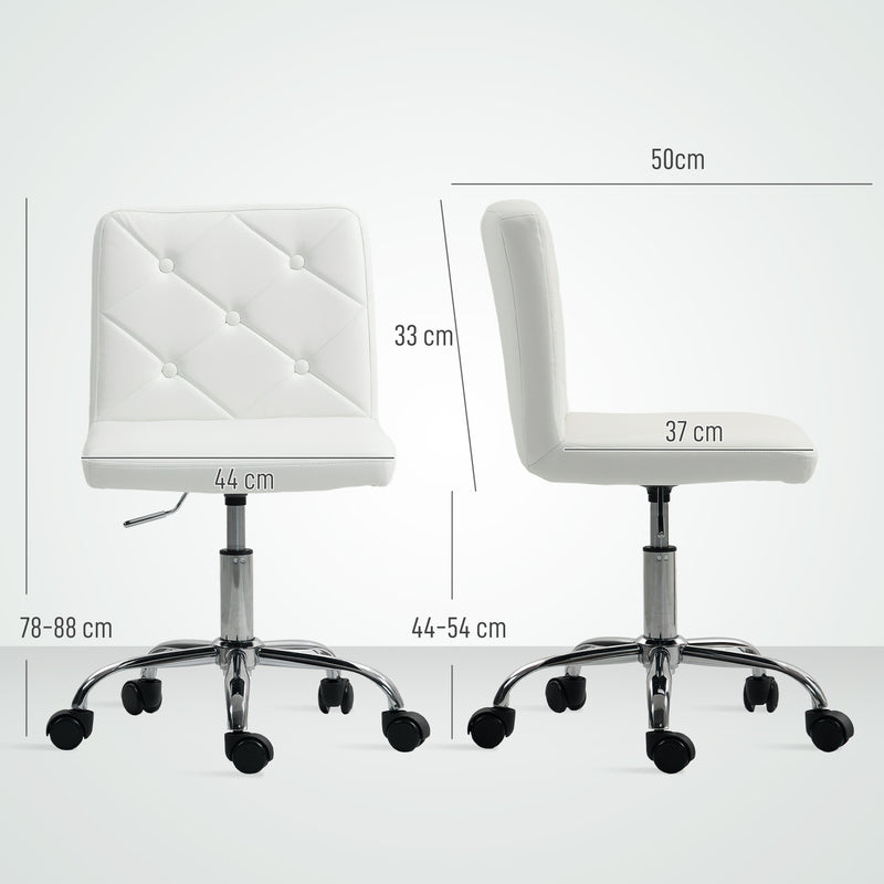 HOMCOM Modern Vanity Computer Desk Chair with Rolling Wheels