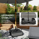 Outsunny Double Sided Garden Parasol W/ 48 Solar LED Lights 4.6m Light Grey