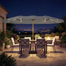 Outsunny Double Sided Garden Parasol W/ 48 Solar LED Lights 4.6m Light Grey