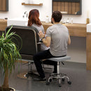 HOMCOM PU Leather Rolling Stool, Height Adjustable Salon Chair