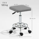 HOMCOM PU Leather Rolling Stool, Height Adjustable Salon Chair