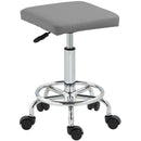 HOMCOM PU Leather Rolling Stool, Height Adjustable Salon Chair