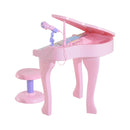 HOMCOM Mini Electronic Piano W/Stool-Pink