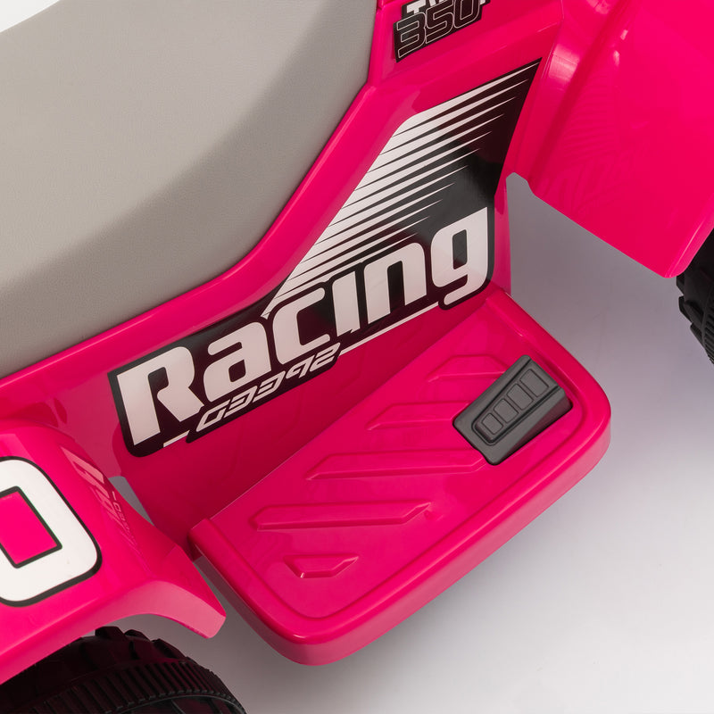 AIYAPLAY 6V Electric Quad Bike For Kids W/ Forward Backward - Yellow/Pink