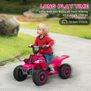 AIYAPLAY 6V Electric Quad Bike For Kids W/ Forward Backward - Yellow/Pink