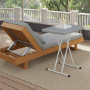 Outsunny Folding Coffee Table, Height Adjustable Bistro Table