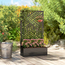 Outsunny Metal Garden Bed for Garden with Trellis, Raised Garden Bed