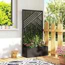 Outsunny Metal Garden Bed for Garden with Trellis, Raised Garden Bed