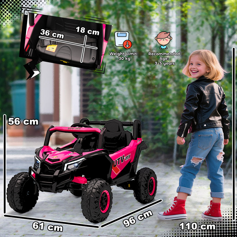 AIYAPLAY Kids Electric Car with Remote Control for Kids 3-5 Years, Pink