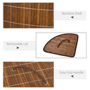 HOMCOM 55L Bamboo Corner Laundry Hamper Bamboo Laundry Basket Brown