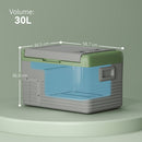 Outsunny Car Refrigerator 12V Portable Freezer For Camping, Light Green