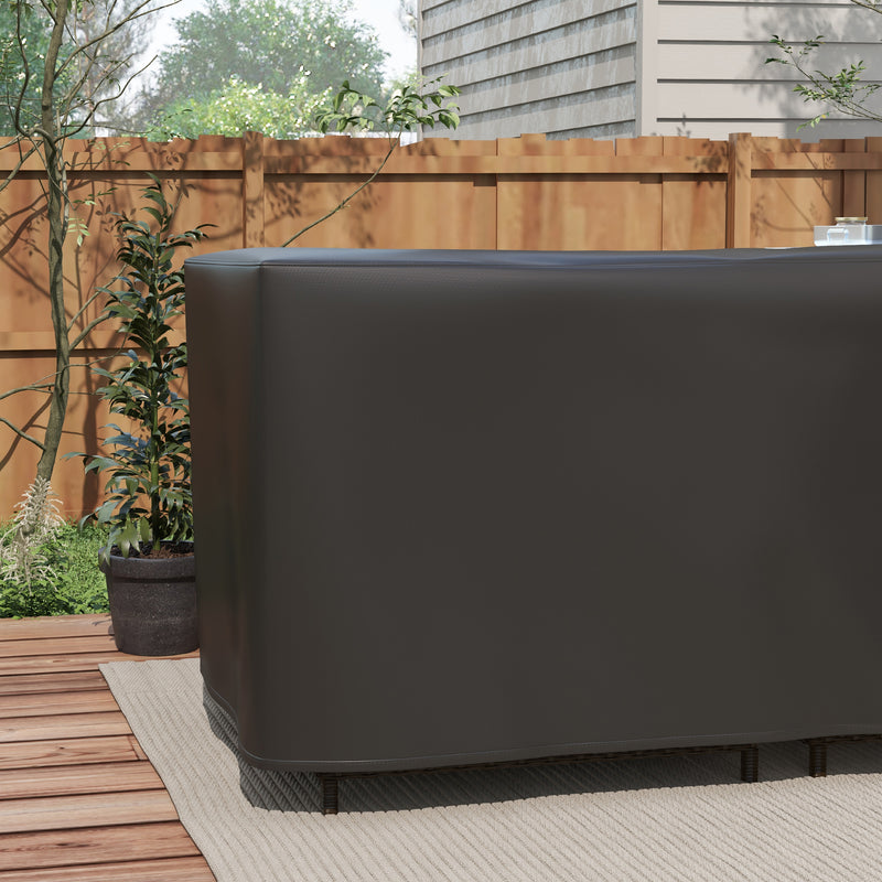 Outsunny L-Shaped Rattan Corner Sofa Cover Waterproof Oxford Fabric 250x250x79cm