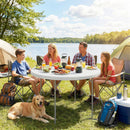 Outsunny Picnic Table Folding Heavy Duty 120x120 cm, White