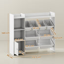 AIYAPLAY Toy Storage Unit With 8 Removable Bins, Storage Shelves, Cabinet