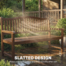 Outsunny Wood Garden Loveseat Bench with Liftable Table, Cover, Light Brown