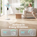 HOMCOM 20 DB Standing Fan For Bedroom, Pedestal Fan With Oscillating