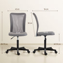 Vinsetto Armless Office Chair, Swivel Desk Chair W/ Adjustable Height Grey