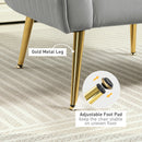 HOMCOM Velvet-Look Shell Shaped Chair With Thick Padded Seat, Grey