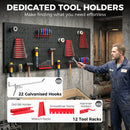 HOMCOM 38 Pcs Wall-Mounted Pegboard with Hooks and Storage Shelves