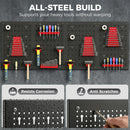 HOMCOM 38 Pcs Wall-Mounted Pegboard with Hooks and Storage Shelves
