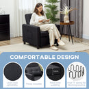 HOMCOM Folding Chair Bed, Sleeper Chair with Pillow, Side Pockets, Black