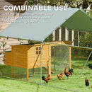 PawHut Walk In Chicken Run W/ Cover, Hanging Feeder, Perch For 12-18 Poultry