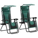 Outsunny 2 Pcs Zero Gravity Lounger Chair, Folding Reclining Chair