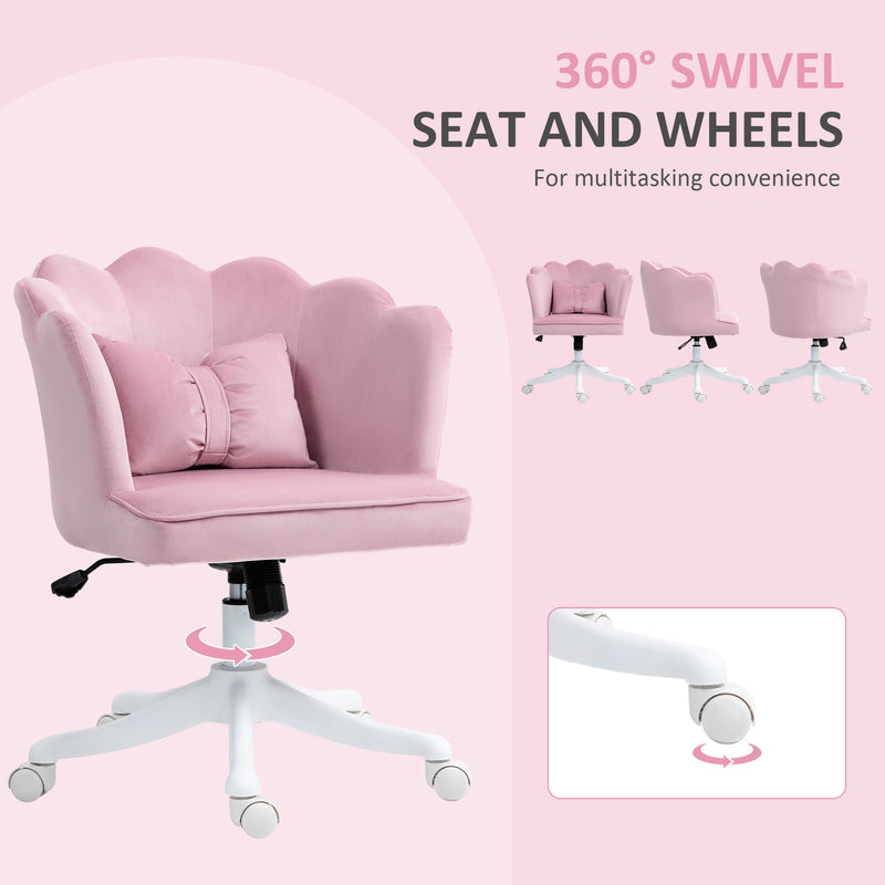 HOMCOM Armless Desk Chair Home Office Chair w/ Wide Seat Tilt Function