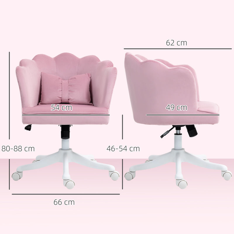 HOMCOM Armless Desk Chair Home Office Chair w/ Wide Seat Tilt Function