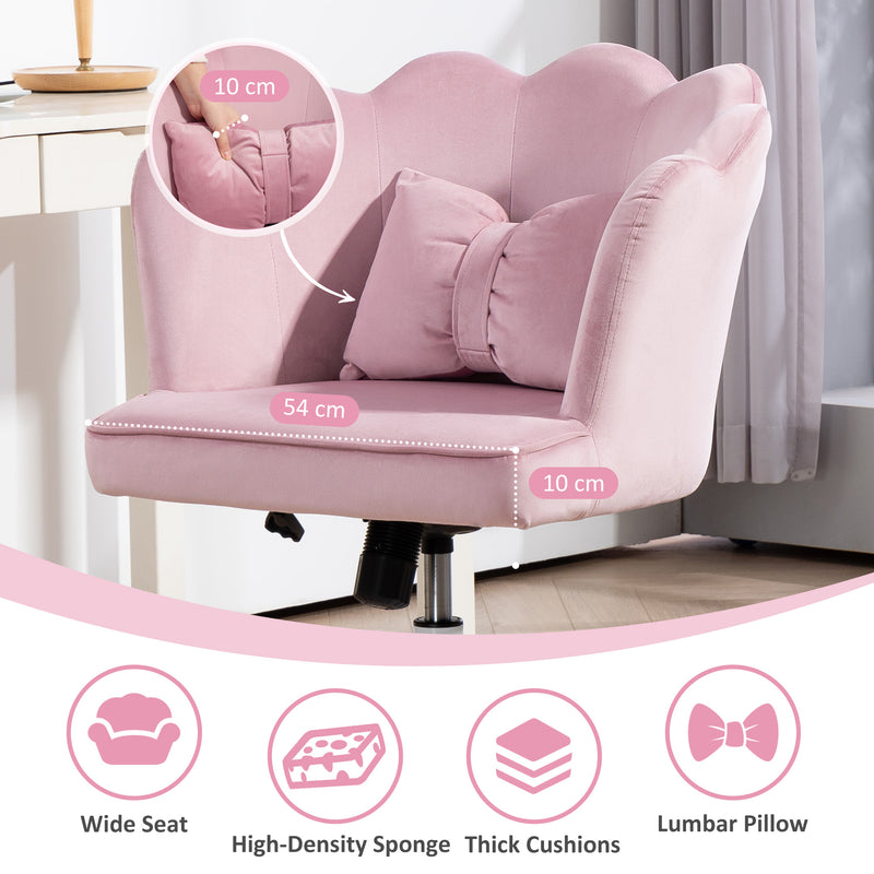 HOMCOM Armless Desk Chair Home Office Chair w/ Wide Seat Tilt Function