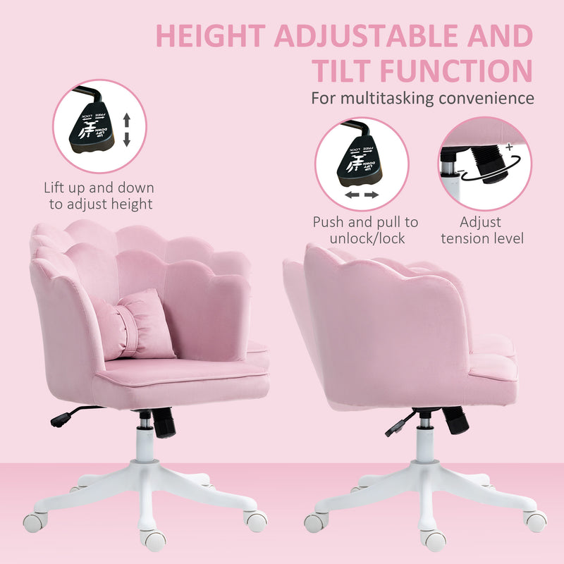 HOMCOM Armless Desk Chair Home Office Chair w/ Wide Seat Tilt Function