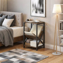 HOMCOM Narrow Side Table, End Table with 3-Tier Storage for Living Room