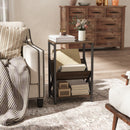 HOMCOM Narrow Side Table, End Table with 3-Tier Storage for Living Room