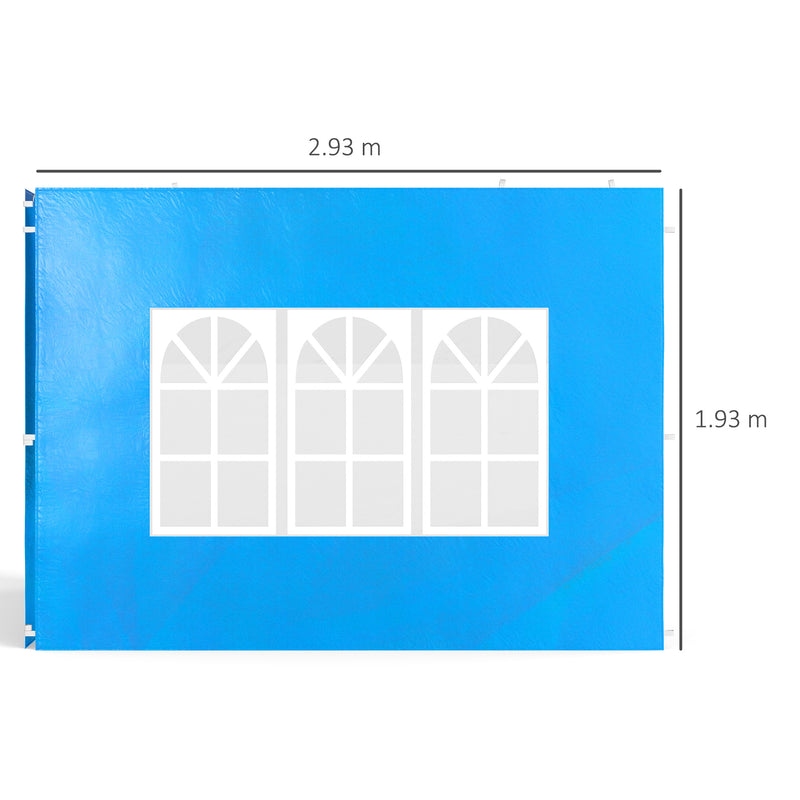 Outsunny Gazebo Side Panels for 3x3(m) or 3x6m Gazebo Canopy, 2 Pack, Blue