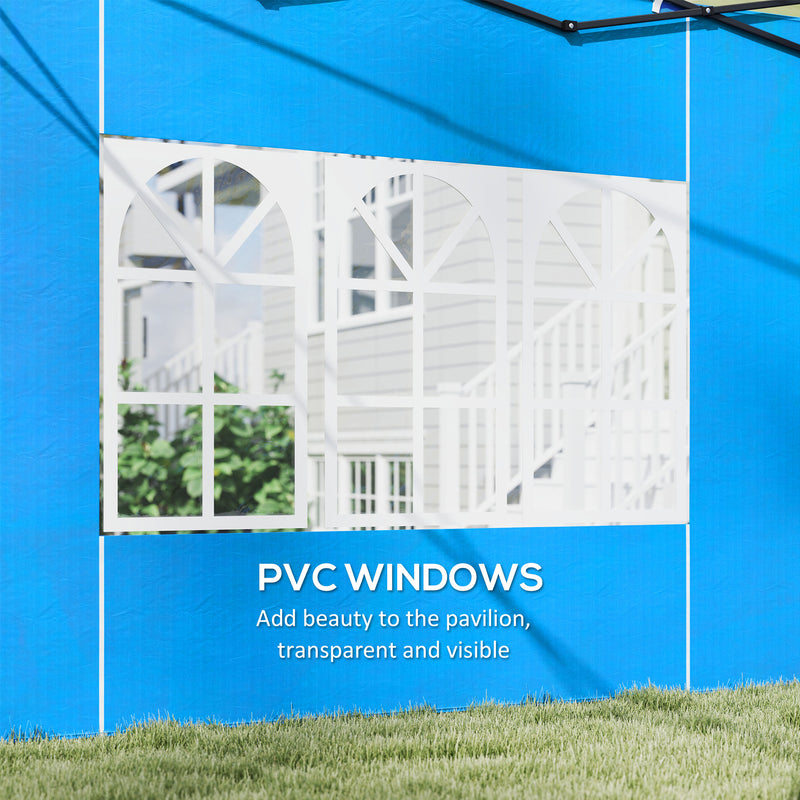 Outsunny Gazebo Side Panels for 3x3(m) or 3x6m Gazebo Canopy, 2 Pack, Blue