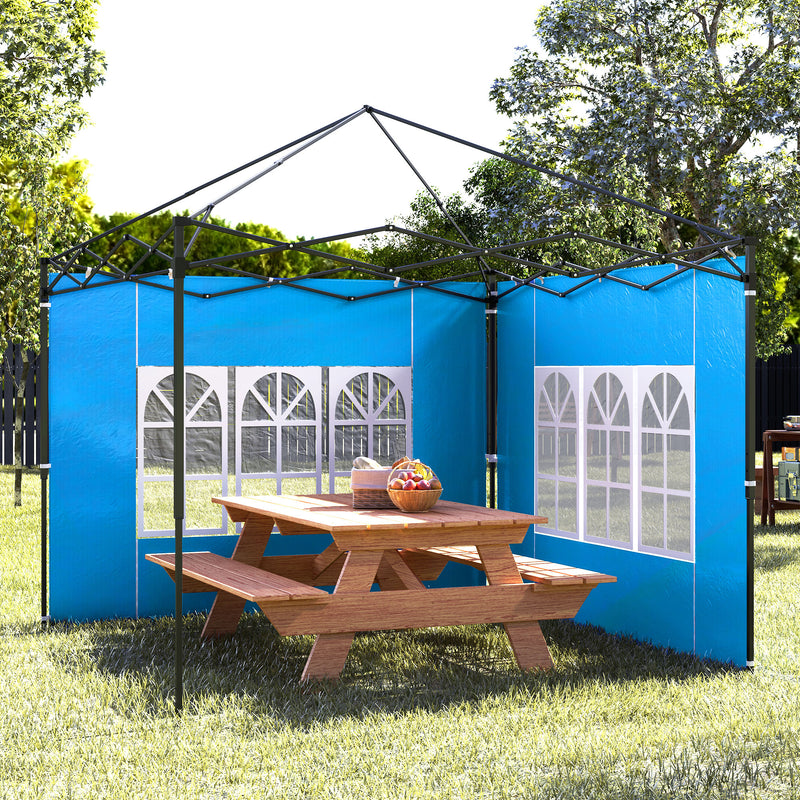 Outsunny Gazebo Side Panels for 3x3(m) or 3x6m Gazebo Canopy, 2 Pack, Blue