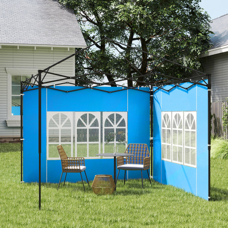 Outsunny Gazebo Side Panels for 3x3(m) or 3x6m Gazebo Canopy, 2 Pack, Blue